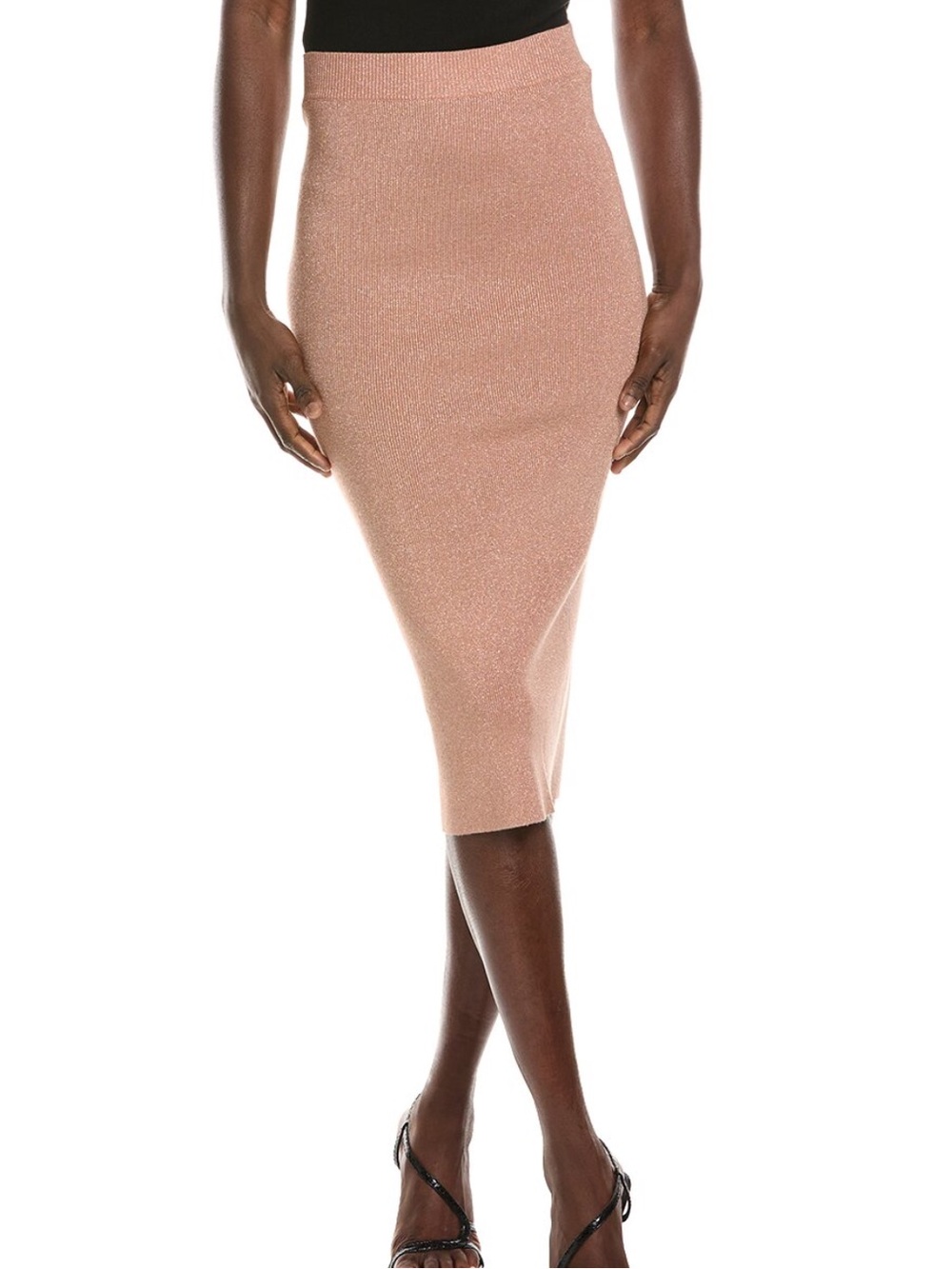 Le Superbe Knit Midi Skirt in Dusty Rose